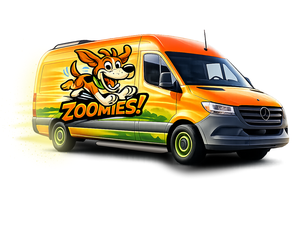 Zoomies van arriving